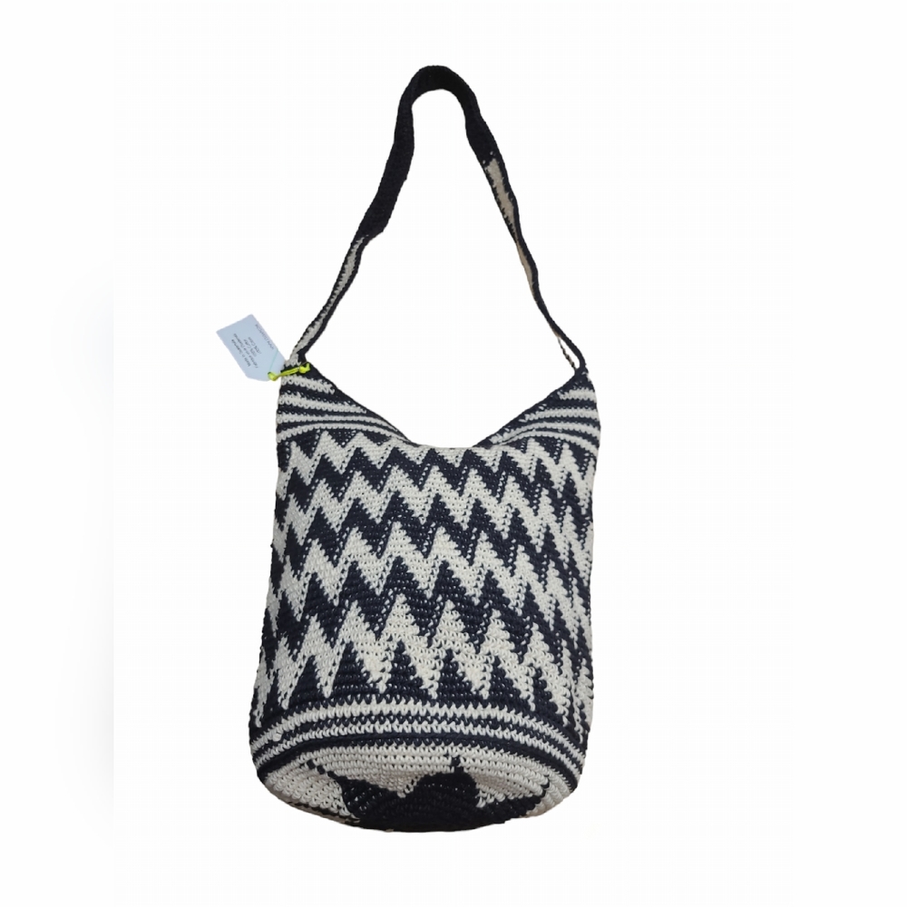 STELLA 9 ANTHROPOLOGIE BUCKET BAG PURSE WOMENS BOHEMIAN CROCHET HOBO GUATEMALAN - Picture 5 of 14